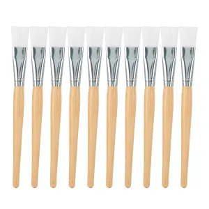 10-Piece Facial Mask Brushes Soft Hair Mud Applicator DIY Skin Care Tool with Wooden Handle