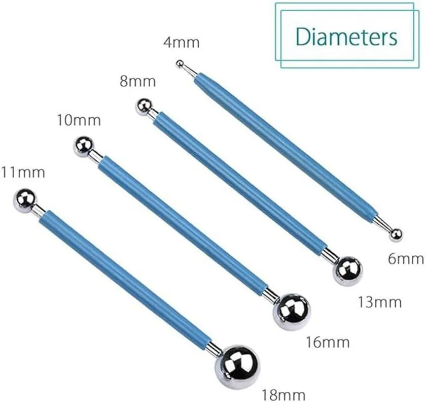 10 Pieces of Polka Dot Clay Tool Rock Painting Ball End Art Tool Clay Model