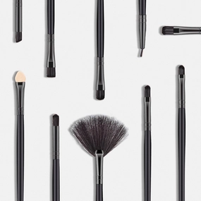 10 Pcs Makeup Brush set EyeShadow Makeup Cosmetics Brush Pcs Blending Wood Tool Brush Highlight Brush, Black(One Size,Black)