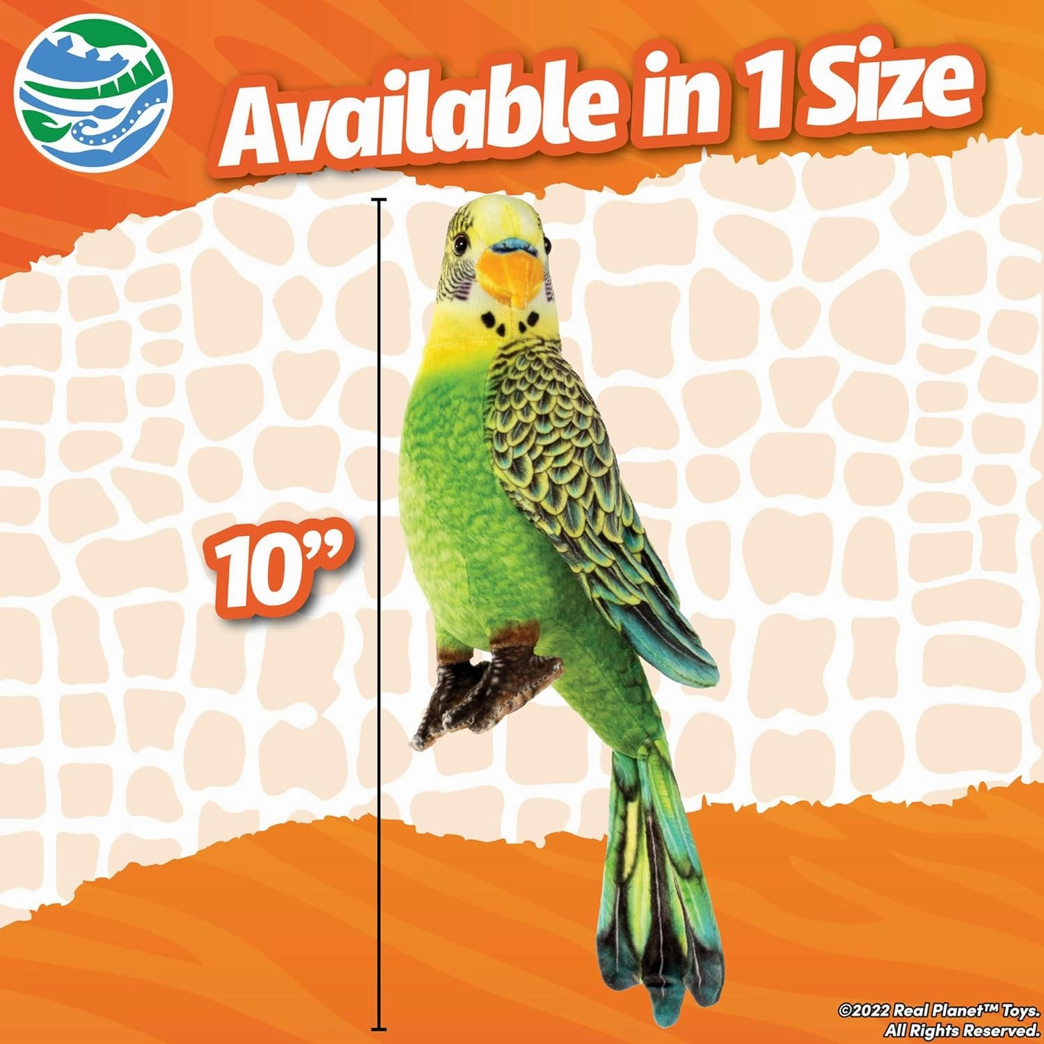 10" Parakeet Stuffed Animal - Parakeet Plush Animals for Kids Toy, Soft and Realistic Stuffed Parakeet Plushie, Unique Stuffed Bird Animals (Green)