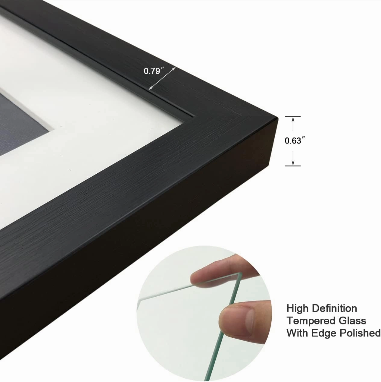 11x14 Picture Frame Set of 3 with Real Glass for Pictures 8x10 with Mat or 11x14 Without Mat, Wall Gallery or Tabletop display Photo Frames in Black