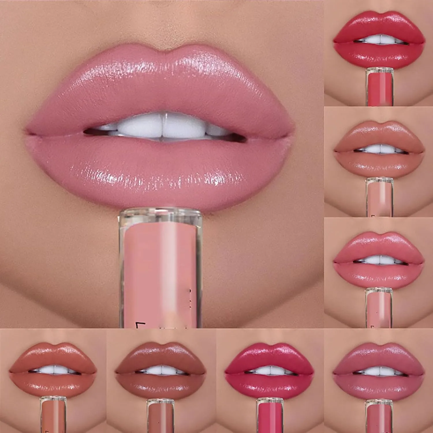 12 Colors Cream Texture Lipstick Waterproof, 12 Color Cream Lip Gloss, Portrayi 12 Colors Cream Texture Lipstick, Non Stick Cup Lipstick, Long-Lasting Moisturizing Lip Lipstick (02, 4ml)
