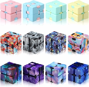 12 Pieces Mini Cube Blocks Desk Toy Magic Sensory Tool Blocks Puzzle Flip Cube for Teens Adults Birthday Favors