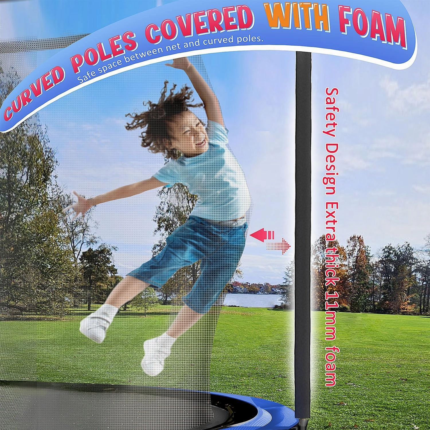 12FT 14FT 16FT Tranpoline for Adults and Kids, 1500 LBS Outdoor Tranpoline with Light, Sprinkler, Socks, Outdoor Recreational Tranpoline Heavy Duty - ASTM CPC CPSIA