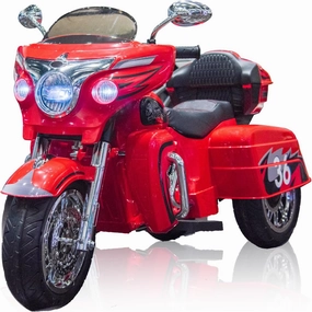 12V Electric Motorcycle for Kids Ages 3-8, 2 Seats Ride-On Motorbike with 3 Wheels, Bluetooth, USB, LED Light & Storage Box | Safe & Durable Kids Toy Vehicle (Red)