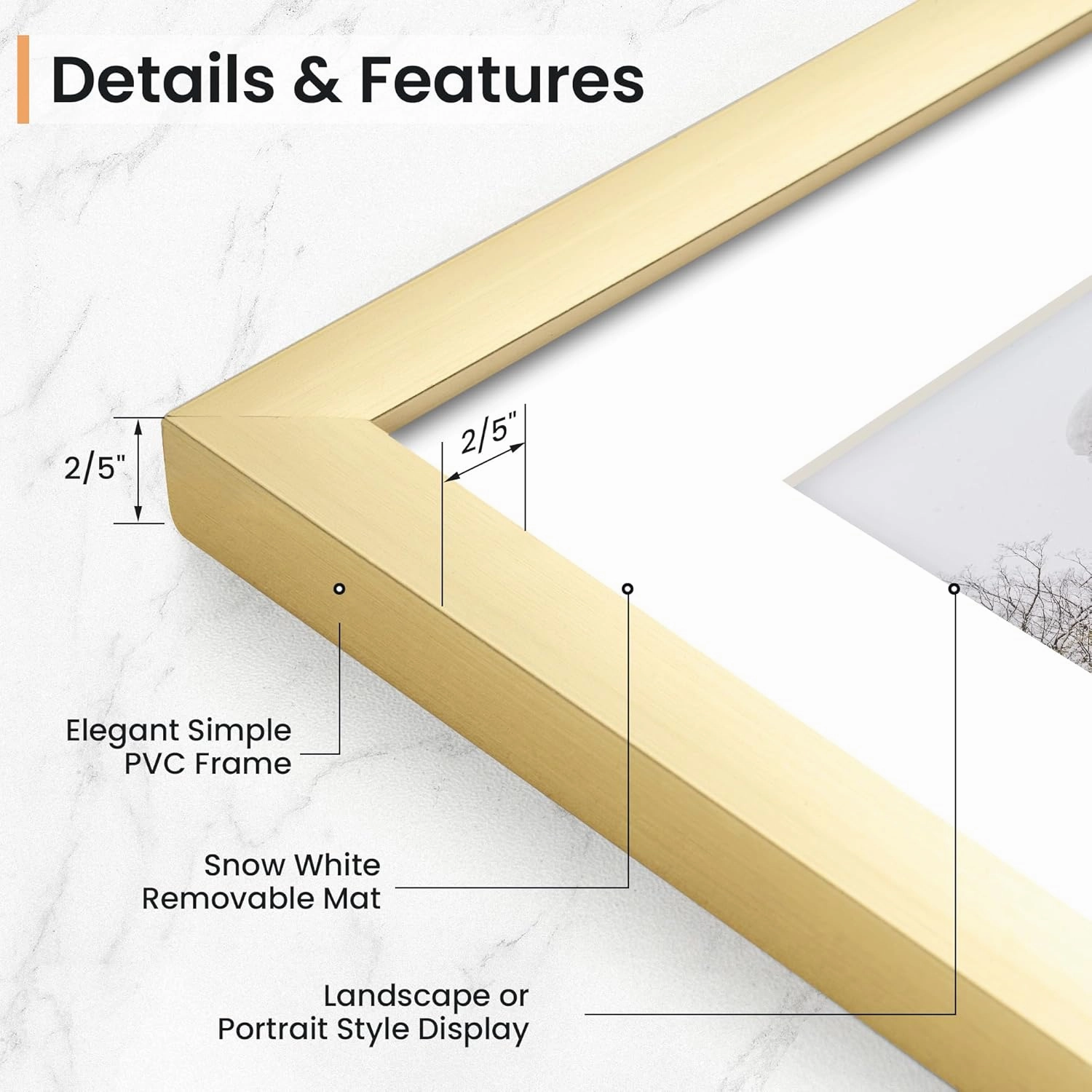 12x16 inch Picture Frame, 12x16 Photo Frames with 9x12 Removable Mat - High Definition Plexiglass - Vertical and Horizontal Display - Wall Hanging Frame - Gold, 3 Pack