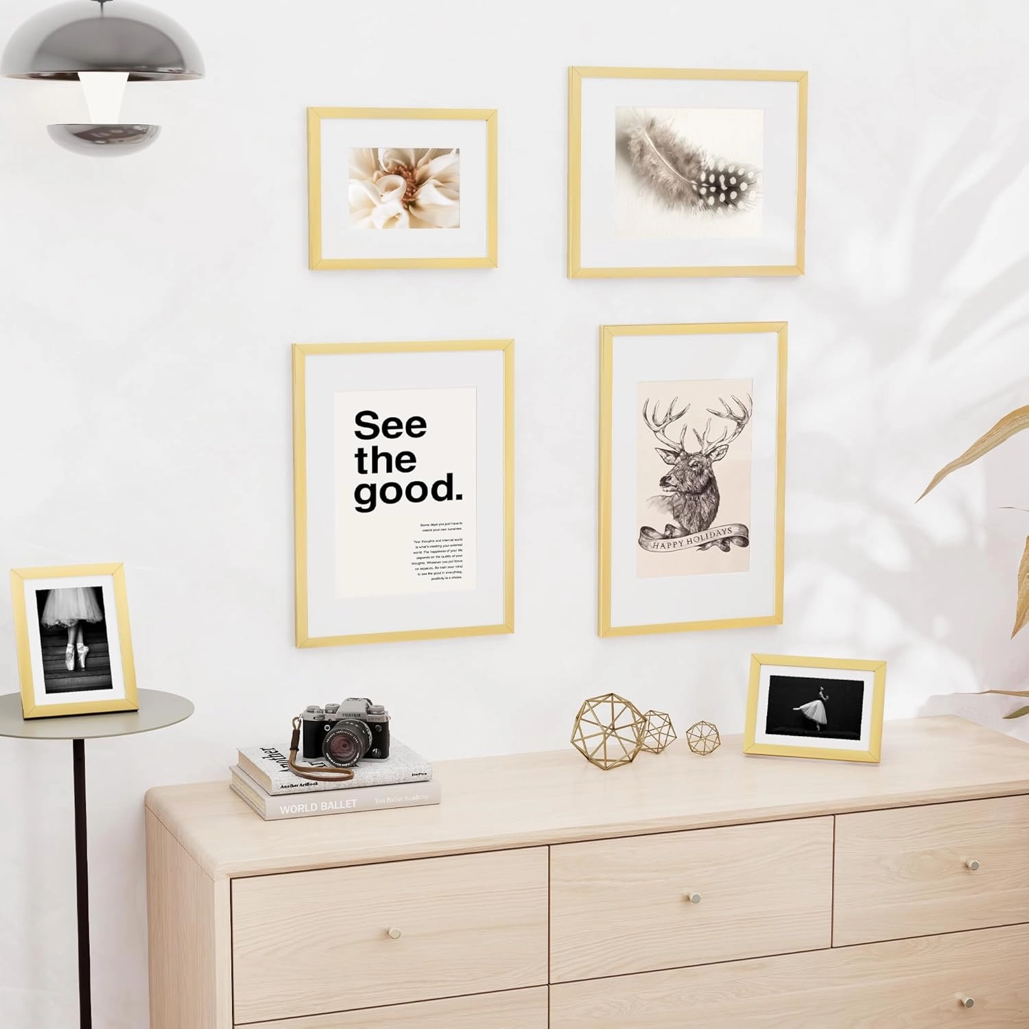 12x16 inch Picture Frame, 12x16 Photo Frames with 9x12 Removable Mat - High Definition Plexiglass - Vertical and Horizontal Display - Wall Hanging Frame - Gold, 3 Pack