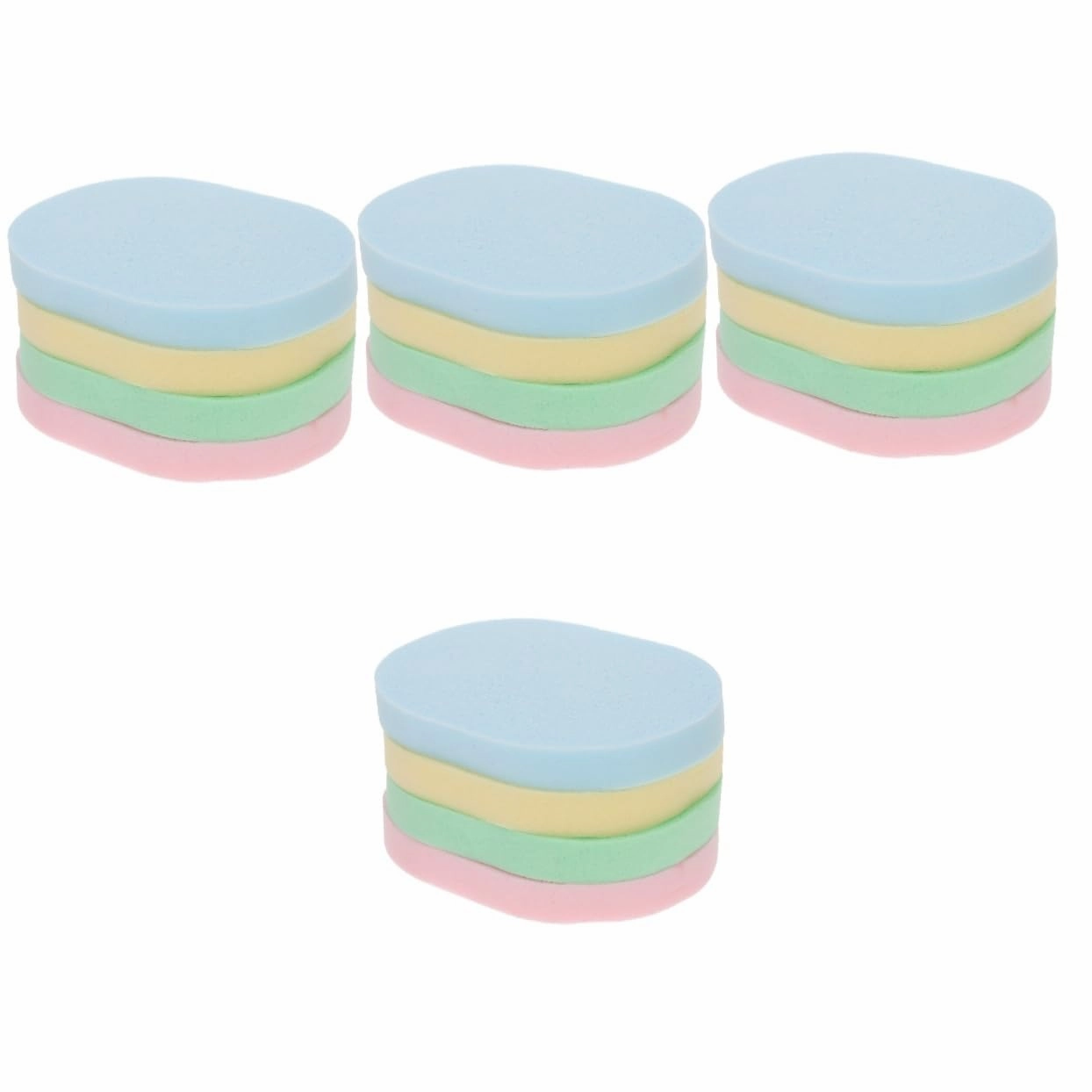 16pcs Oval Face Cleansing Sponge Exfoliating Facial Sponges for Makeup Removal Dirt Oil Cleansing Soft Absorbent Washing Tool