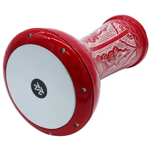 17'' Glowing Red Wave Zaza Percussion Engraved Egypt Style Darbuka Doumbek