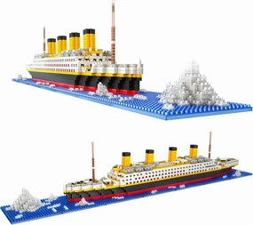 1860PCS Mini Blocks Titanic Ship Model Kit, 3D Puzzle DIY Educational Titanic Toys for Adults and Kids