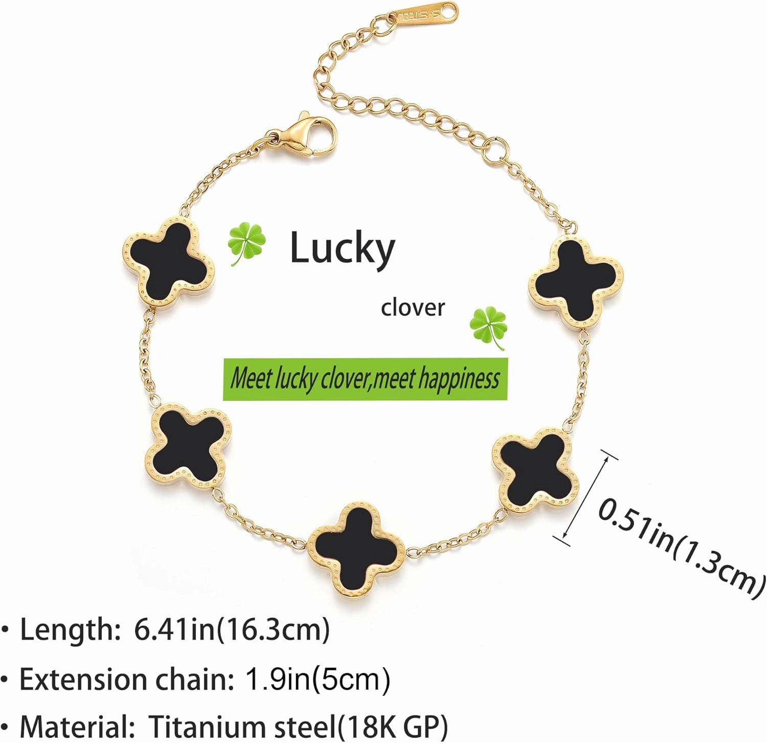 18K Gold Plated Clover Bracelet Love bangle Set for Women Stack Cute Fashion Simple Friendship Bracelet Lucky Link Bracelets Jewelry Gifts Trendy for Women