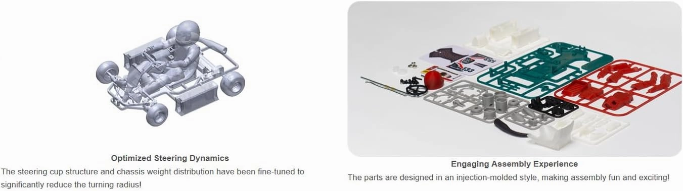 1/32 RC Drift Car for Adults, 2.4G Mini RC Kart Assembly Model Kit Without Remote Control and Receiver, Remote Control Kart Remote Control RC Car 3D Puzzle Kit RC Racing Car Gift