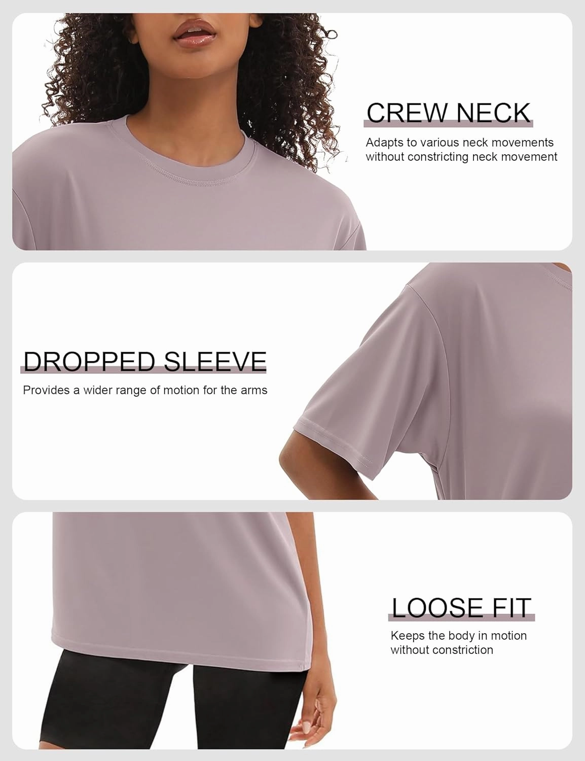 1/5 Pack Workout Oversized T Shirts for Women, Short Sleeve Plus Size Baggy Dry Fit Athletic Gym Shirts Tops Tees