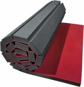 1.6"Thick High-Density Foam Gymnastics Mat - 118 x 35" Non-Slip Wrestling Mat for MMA, Home Gym, Cheerleading with Diamond-Texture Carpet Top