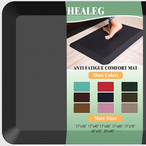 1" Extra Thick Anti Fatigue Floor Mat,Kitchen Mat, Standing Desk Mat – Comfort at Home, Office, Garage - Advanced PU Foam - NOT PVC (Black, 20x40x1-Inch)