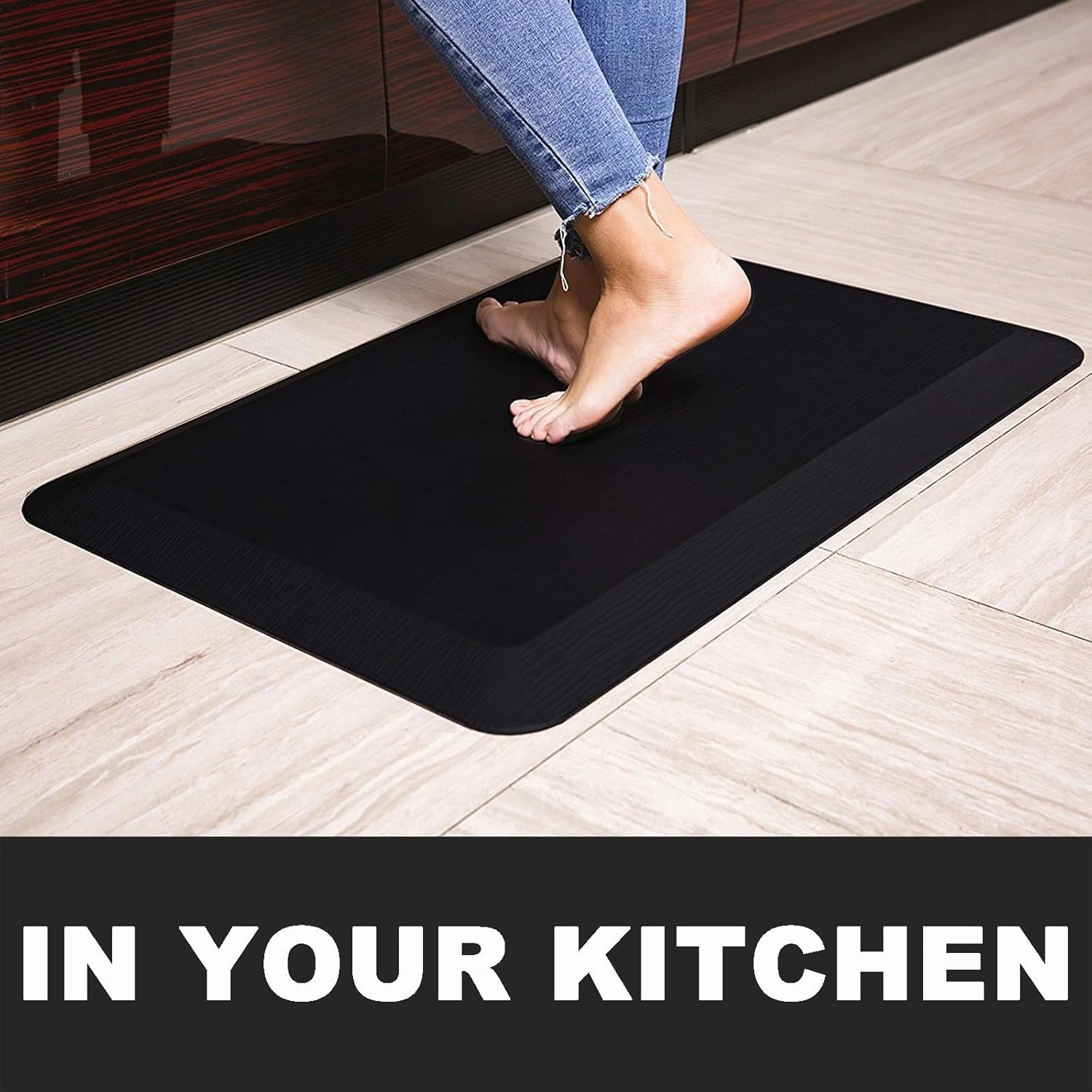 1" Extra Thick Anti Fatigue Floor Mat,Kitchen Mat, Standing Desk Mat – Comfort at Home, Office, Garage - Advanced PU Foam - NOT PVC (Black, 20x40x1-Inch)