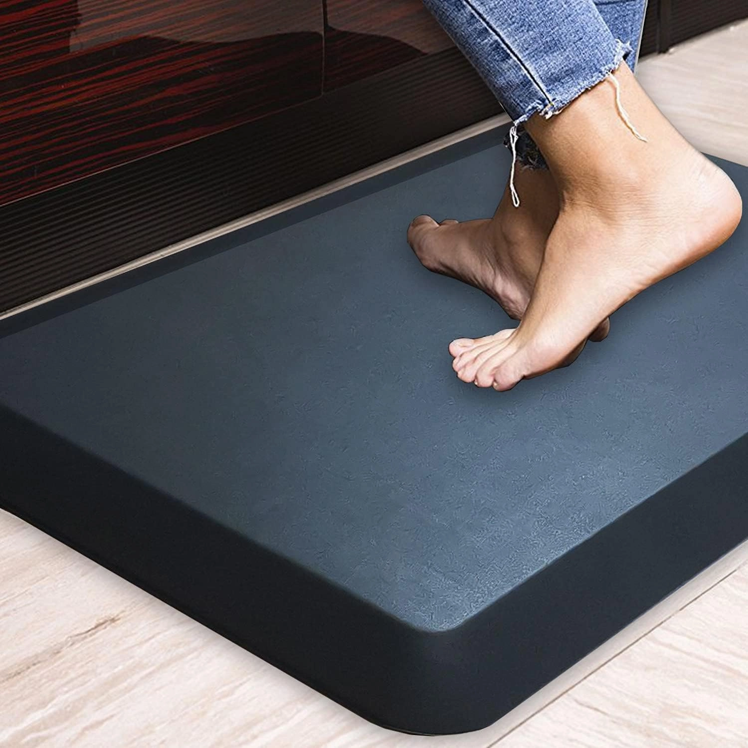 1" Extra Thick Anti Fatigue Floor Mat,Kitchen Mat, Standing Desk Mat – Comfort at Home, Office, Garage - Advanced PU Foam (Black, 30" L x 20" W)