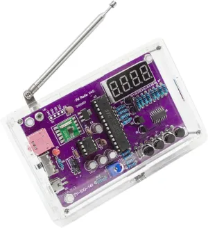 1Set DIY Radio Kit with LED Flashing Lights LCD Display and Soldering Practice Components Versatile Assembly for Learning and Fun