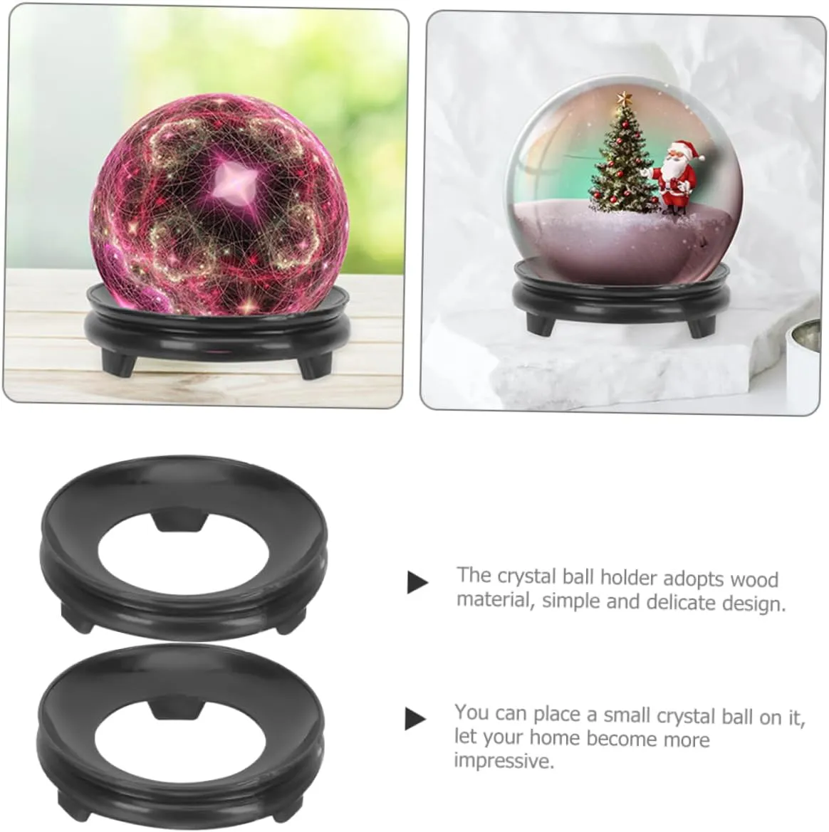 2 Pcs Wooden Sphere Holder Table Centerpiece Display Holder Crystal Ball Stand Wooden Crystal Ball Base Sphere Stand Wooden Crystal Ball Holder Sphere Display Stand