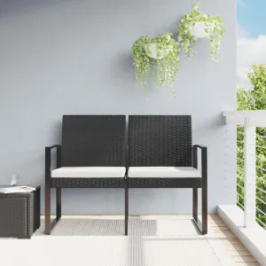 2-Seater Garden Bench Black and Anthracite Patio Furniture