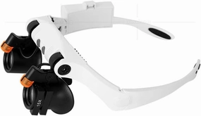 2023 3/4/5/6/7/10X Adjusting LED Illumination Headband Magnifying Glasses Eye Magnifier Tool 21 Magnification Combinations
