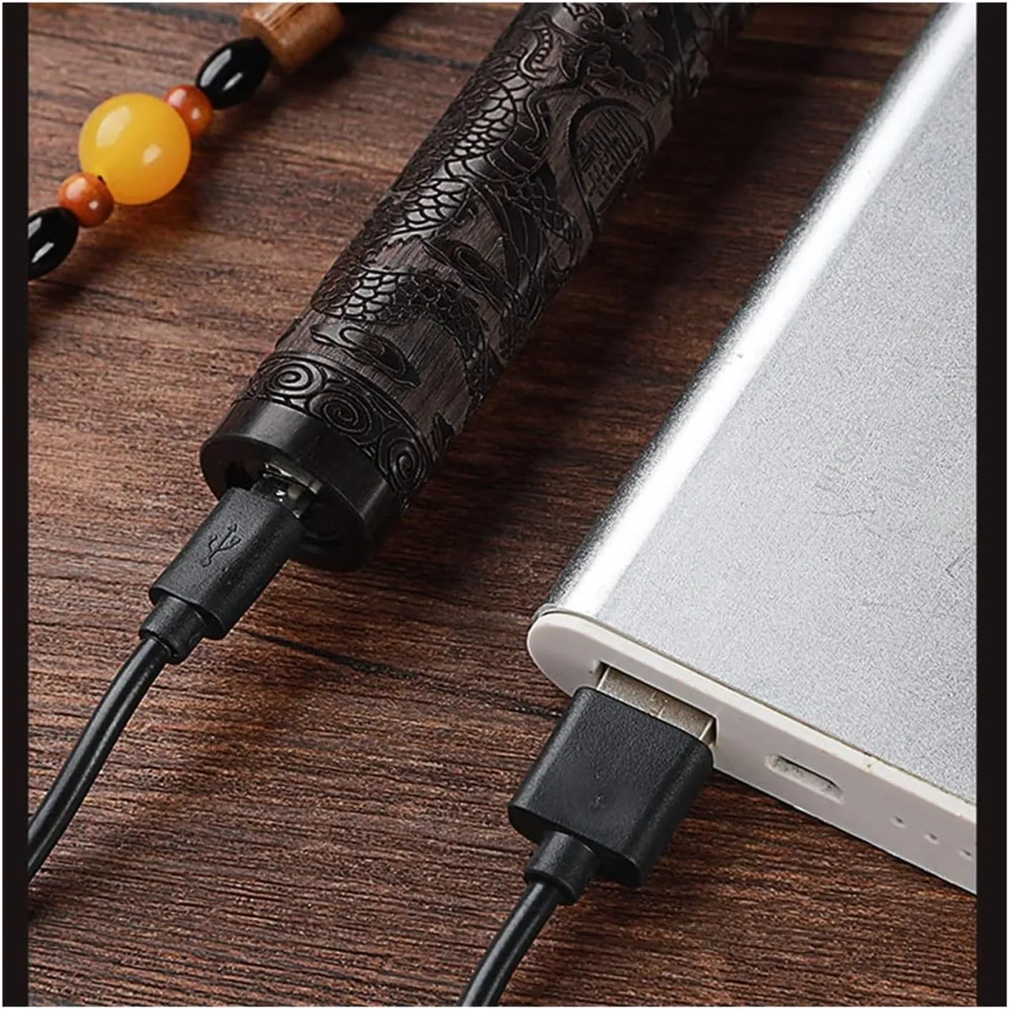 2024 Sandalwood Creative Rechargeable Electric Lighter Regular Lanyard Tungsten Wire Random Style(C)