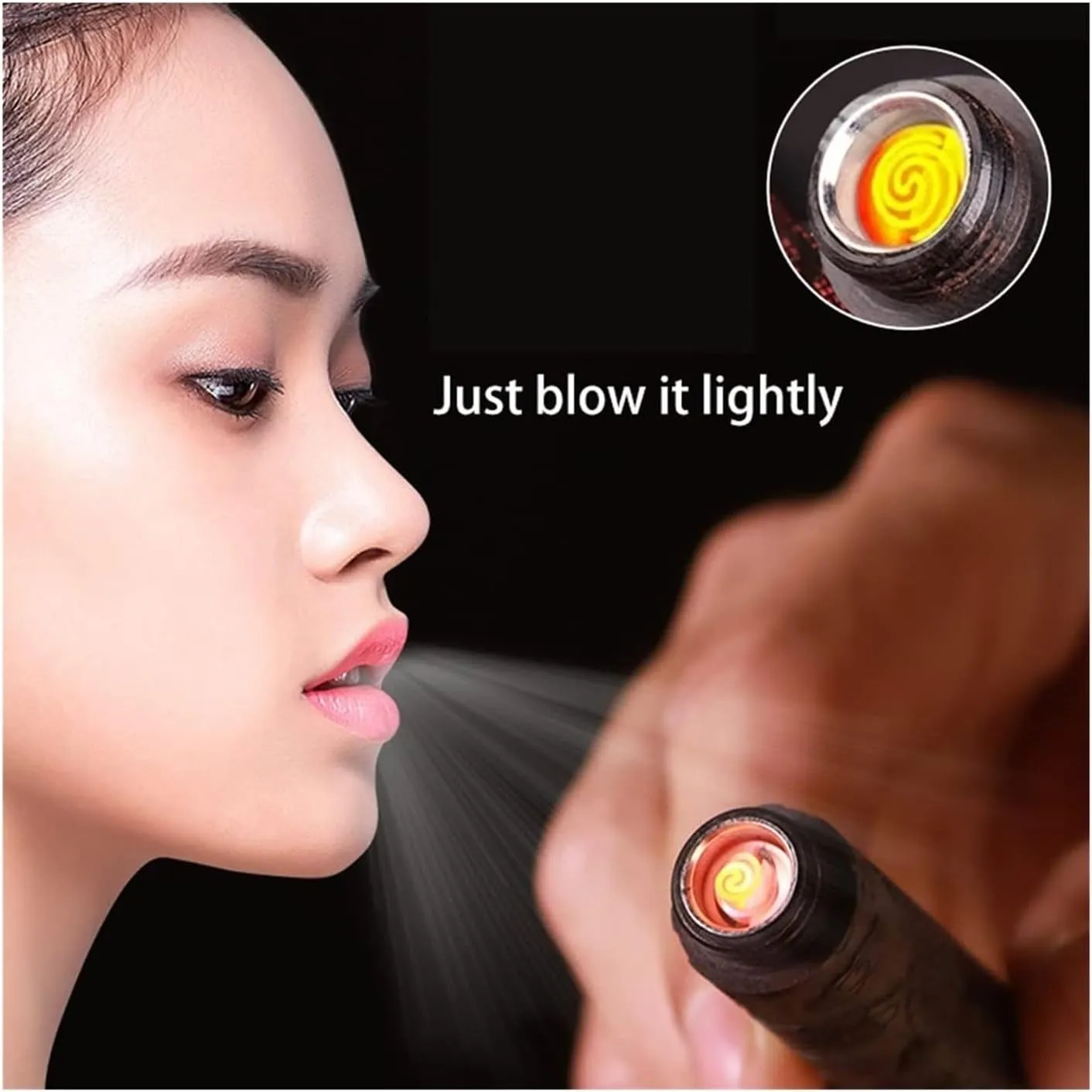 2024 Sandalwood Creative Rechargeable Electric Lighter Regular Lanyard Tungsten Wire Random Style(C)