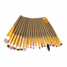 20 Eye Makeup Brushes Lip Brushes Eye Shadow Brushes Beauty Makeup Tool Set(Size:Golden)