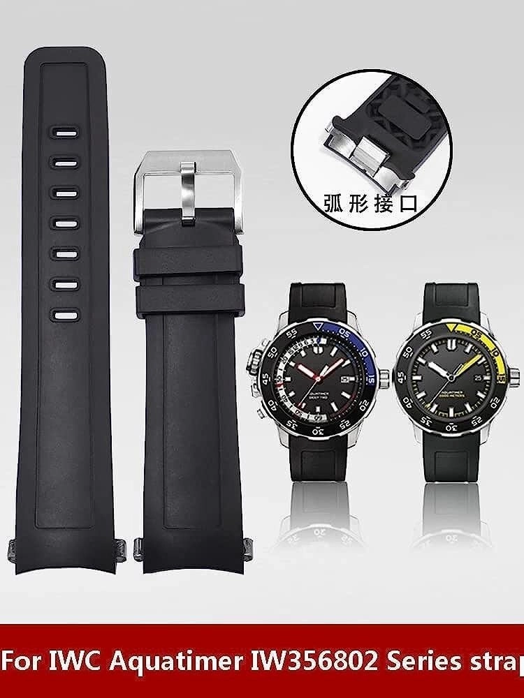 22mm Fluoro Rubber Watch Band For IWC Aquatimer Series IW356802 IW376705 IW376710 Quick Release Watch Strap