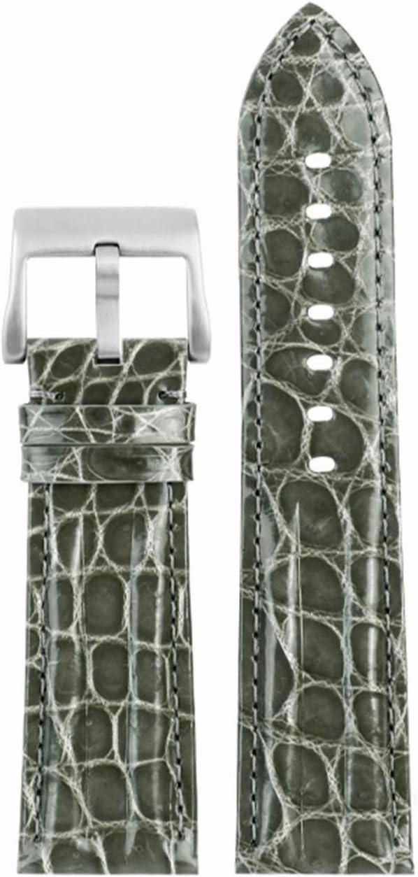 23.0Mm Crocodile Watch Strap Watchband for Blancpain 5000 5015 Fathoms Watch Black Blue Soft Strap Folding Buckle