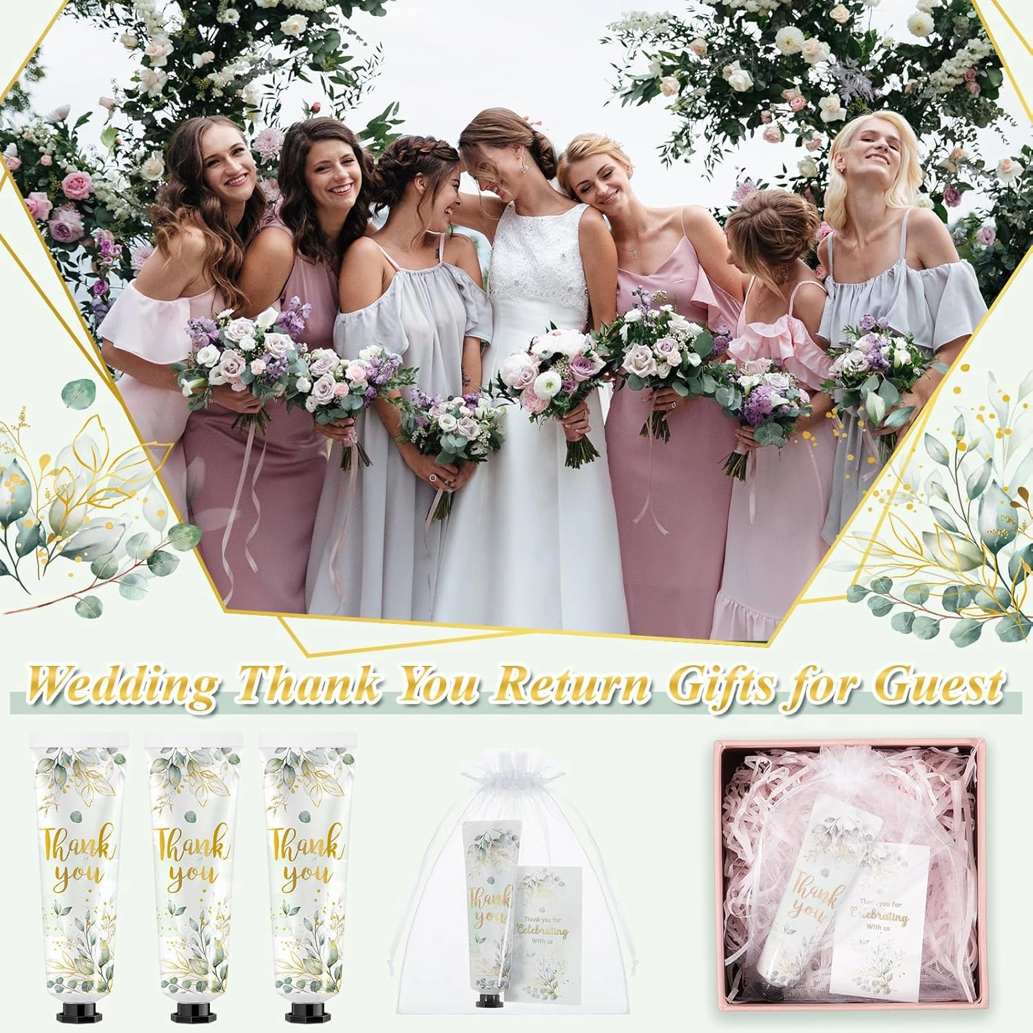 24 Sets Baby Shower Hand Cream Bulk Shower thank you Favors Bridal Thank You Appreciation Hand Cream for Guests Travel Size Lotion with Organza Bags