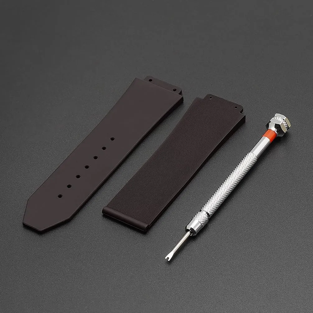 25mm Watch Band Compatible with Hublot Big Bang, Soft Silicone Rubber Replacement Wrist Strap for Hublot Big Bang Watch Straps