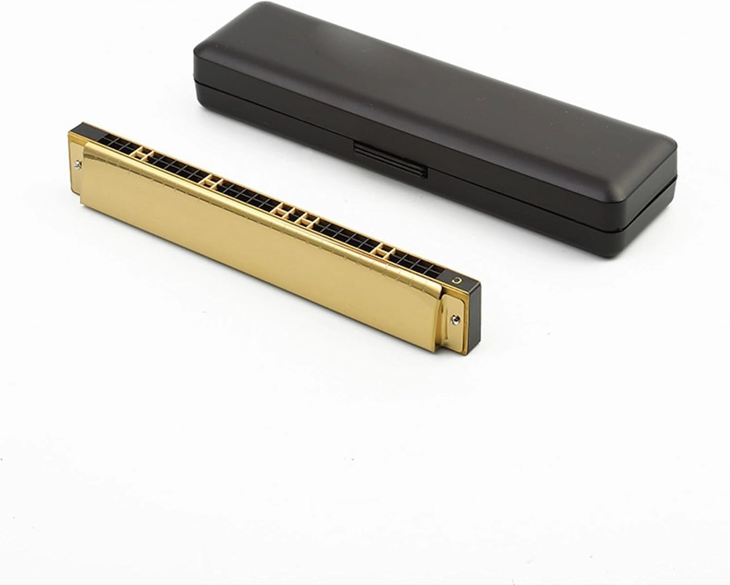 28-hole wide-range polyphonic C harmonica for adult beginners to learn to play wind instruments(Gold)