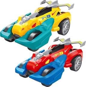2 Pack Set Dinosaur Pull Back Cars, Birthday Yellow