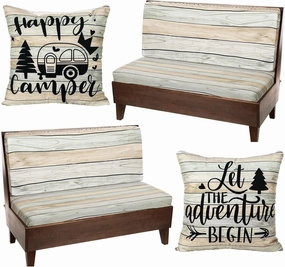 2 Set Rv Dinette Cushion Covers Stretch Washable Rv Cushion Slipcove Replacement for Camper Car Bench, 2 Pillowcase, 2 Backrest and 2 Bench Covers(Classic)