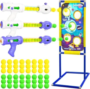 3-Pack Foam Ball Air Toy Guns with Shooting Target - Shooting Games Toys for Boys