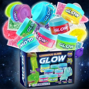 35.16 FL OZ Glow in The Dark Slime for Kids 6 , FunKidz 1040 ML Large Slime 8 Packs Neon Colors Slime Kit Green Blue Pink Yellow Gift for Boys Girls Birthday Party
