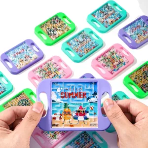36 Pcs Mini Maze Puzzle Bulk for Kids Summer Hawaii Party Favors Small Maze Cubes Game Educational Handheld Puzzle Travel Games Graduation Classroom Gifts for Students Adults(Summer)