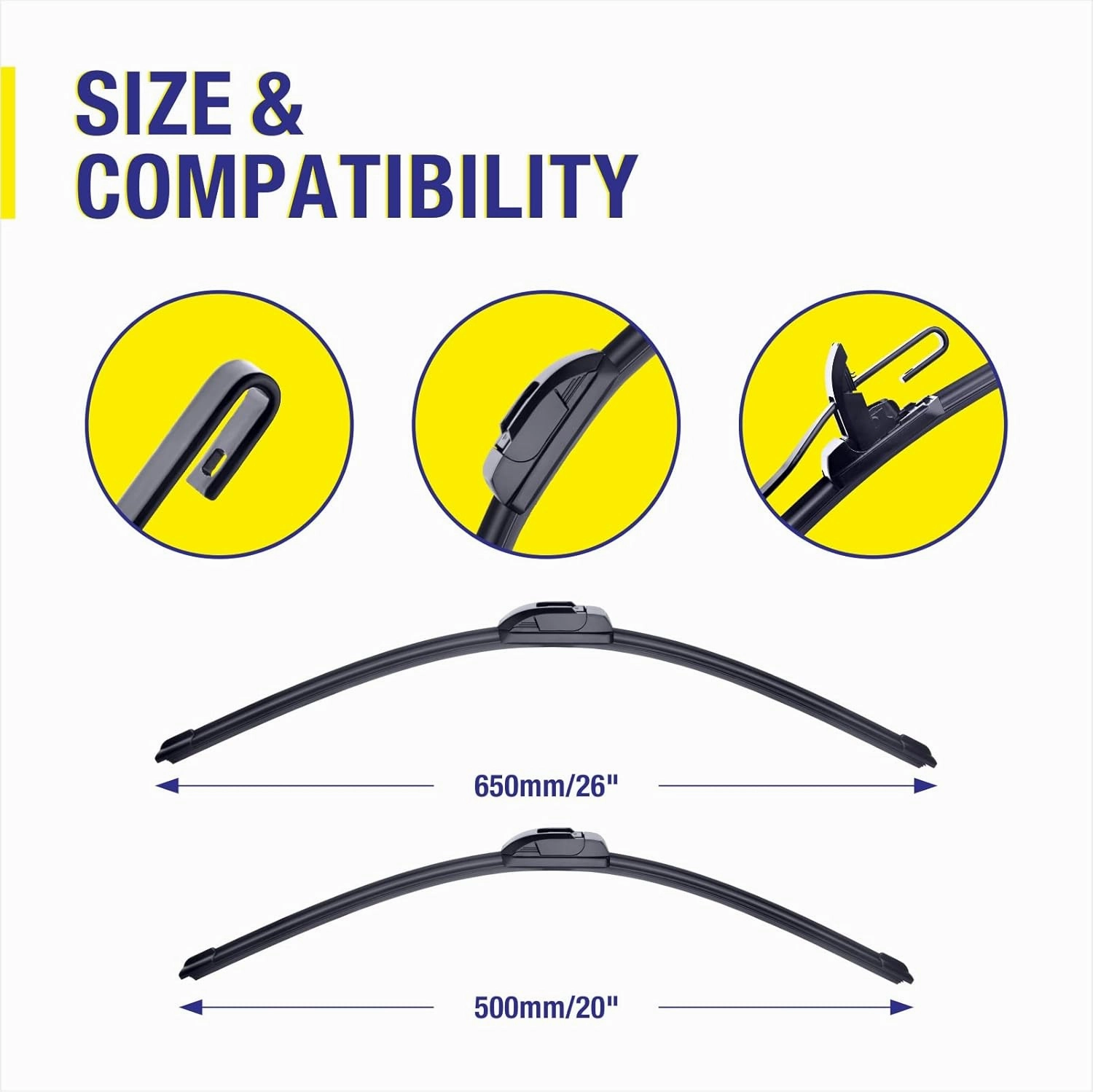 3 Wipers 26"/20"/16" Replacement For Dodge Grand Caravan 2019-2008, 26 Inch 20 Inch Windshield Wiper Blades with 16 Inch Rear Wiper Blade-Original Factory Quality