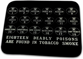3dRose Bathroom Bath Rug Mat - Early Anti-Smoking Advertisement 18 Poisons in Tobacco Smoke Magic Lantern Slides