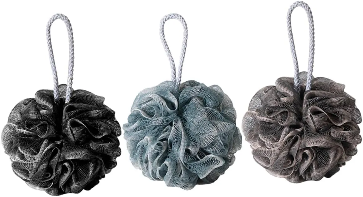 3pcs Bath Creative Shaped Bath Poufs for Home Quick-Dry Bathing Tools Soft Exfoliating Shower Scrubber for Relaxing Random Colors