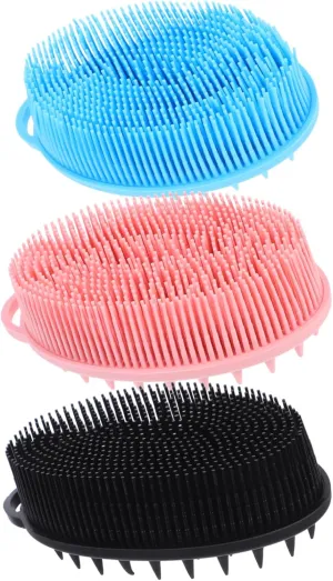3pcs Silicone Body Scrubber Dual Sided Exfoliating Bath Brush for Sensitive Skin Soft Silicone Shower Tool for Deep Cleansing Comfortable Grip Design Easy to Clean