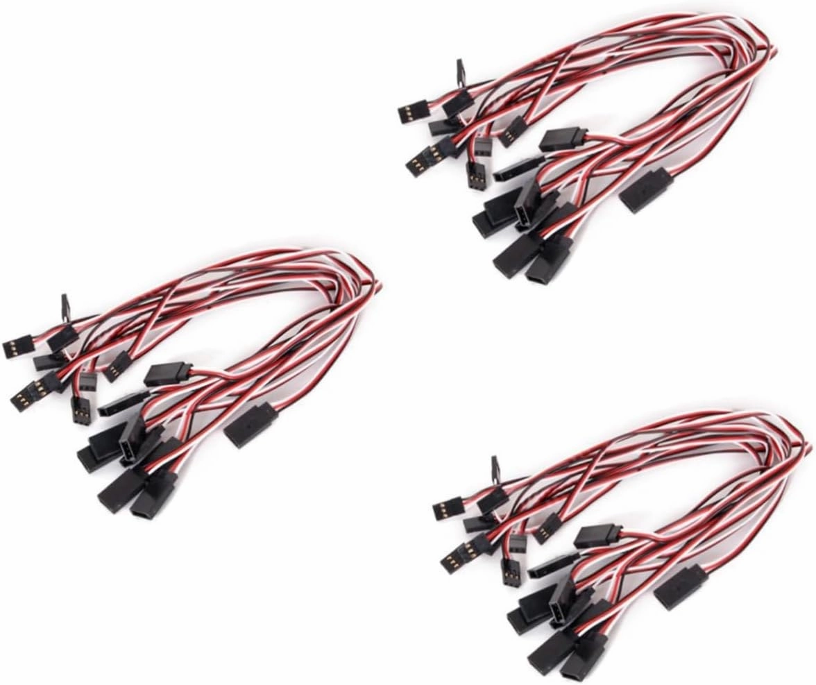 3pcs Pin Male to Female Extension Cable Car Plane Helicopter Connections Hard Jumper Wire for Receiver Use
