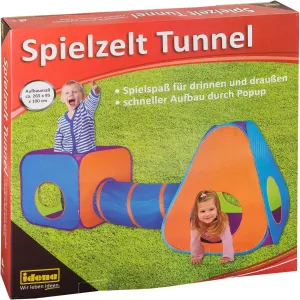 40118 Play Tent with Tunnel for Children, Suitable for Indoor and Outdoor use, Approx. 265 x 95 x 100 cm
