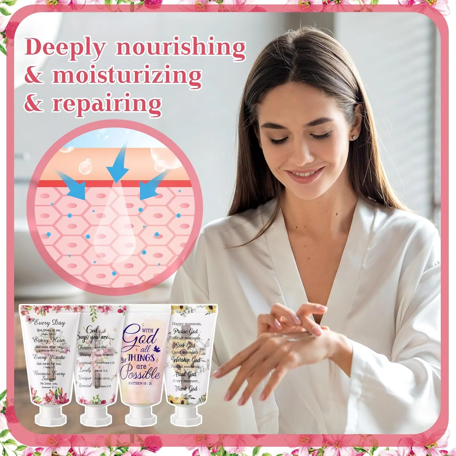 48 Pcs Christian Hand Cream Bulk Gifts for Women Bible Verse Lotion Scripture Travel Hand Lotion for Dry Cracked Bulk Christian Religious Gifts for Mom Grandma Women (Cross Style)