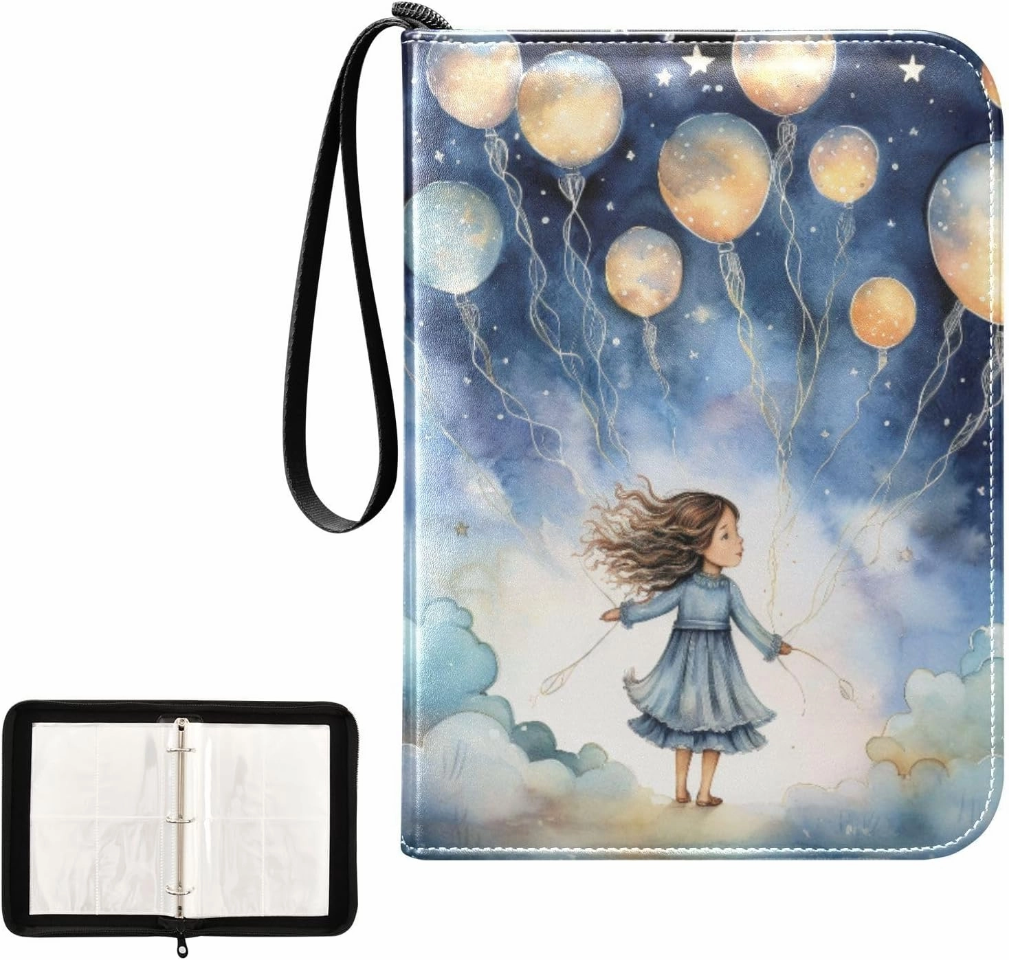 4 Pockets Trading Card Album Holder Book Folder Sports Card Binder Character Cute 1 400 Double Side Pockets for 3 Ring Binder Zipper