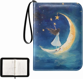 4 Pockets Trading Card Album Holder Book Folder Sports Card Binder Character Cute 4 400 Double Side Pockets for 3 Ring Binder Zipper