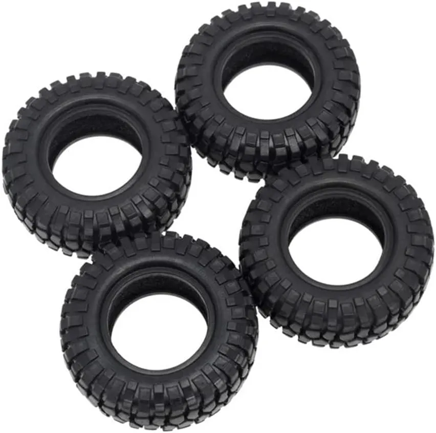 4PCS 48mm Soft Rubber Wheel Tires Compatible with 1/24 RC Crawler Cars Upgrade Parts(B-53MM)