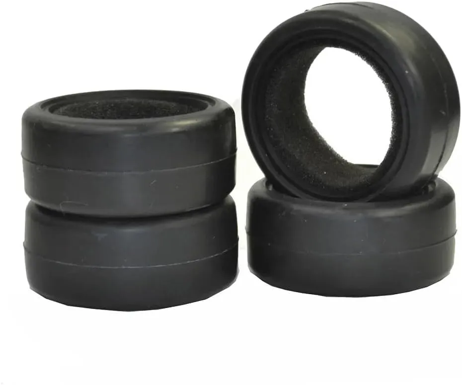 4pcs Soft Racing Wheel Tires with Sponge Liner Compatible with TT01 TT02 Compatible RC On Road Drift Car Upgrade