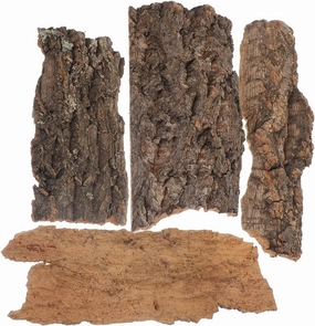 4pcs Reptile Bark Decor Wood, Natural Cork Bark, Bark Cork Hides Water Bark Tube Decor,Reptile Bark Cork Wood Bark Terrarium for Bearded Dragon Lizard Geckos Tortoise Random Shape Random Size Deliver
